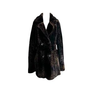 Reversible Shearling Suede Leather Leopard Print Coat by Vakko